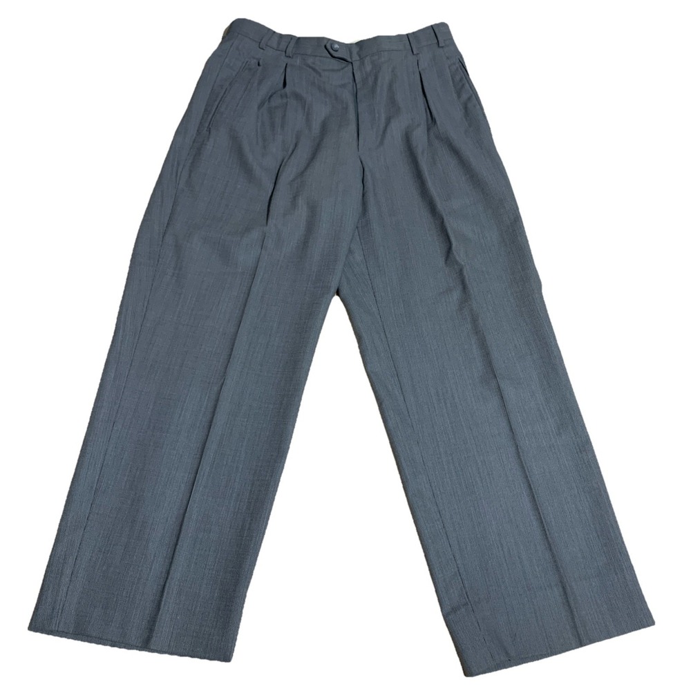 Bresciani Tessuto Men's Dress Pants Size 34X29‎ Gray Italian WoolMark